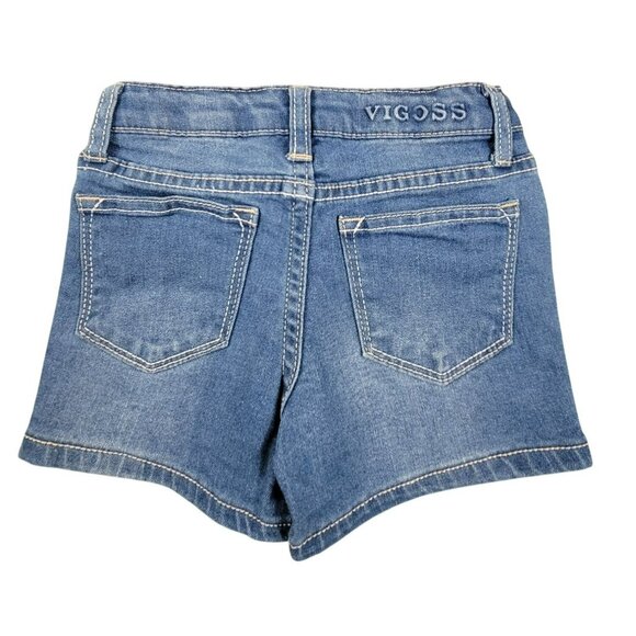Vigoss Cat Shorts Girls Jeans Denim Bling Kitty Design The Chelsea Sz 4 JH1139 - Picture 2 of 3